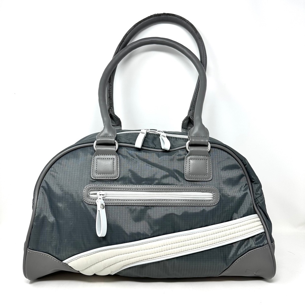 Grey Puma Women's Duffle Bag/Purse Puma Stripe Large Shoulder Handles Super Cute